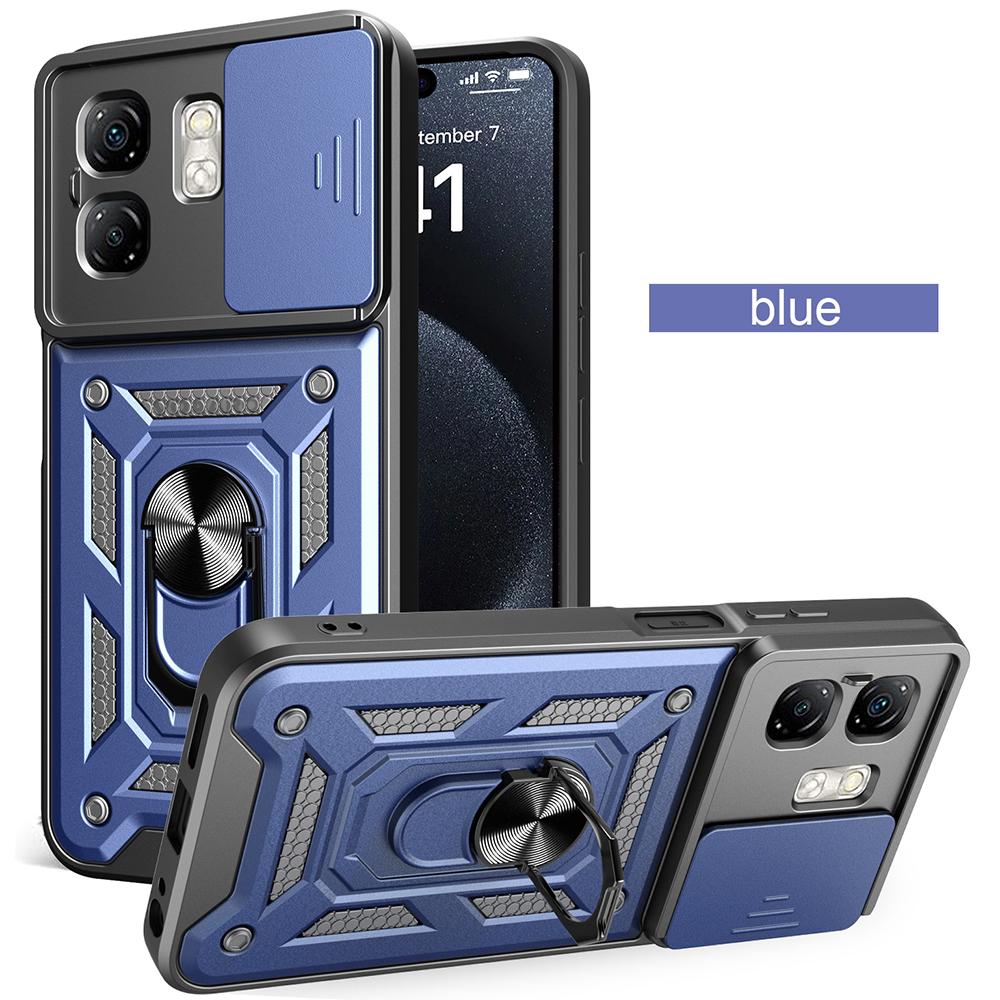 Slide Lens Camera Protect Armor Funda for Infinix Smart 9 Case Magnetic Rotate Ring Stand Holder Cover for Infinix Hot 50i Case