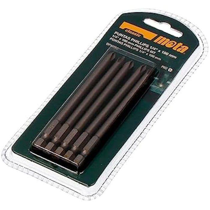 Sett med Mota bph290 PH2 100 mm Phillips-bits