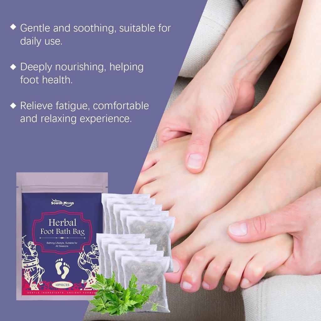 South Moon Herbal Foot Bath Packs Wormwood Extract Foot Soak Pack Gentle Care Foot Baths
