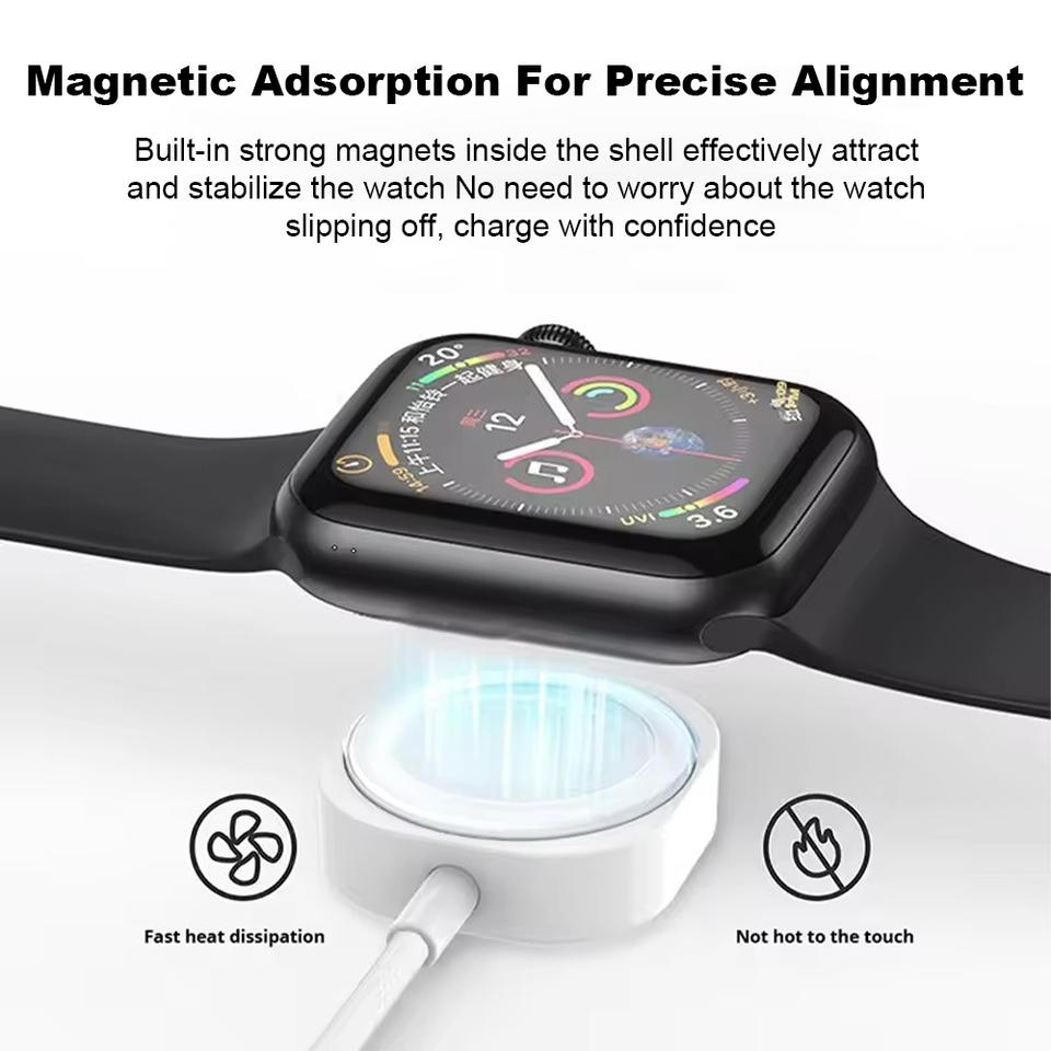 Magnetic Wireless Charging Cable, USB‑A & Type‑C Fast Charger Cord for Apple Watch Series 10 9 8 7 6 5 4 3 2 1, Ultra iWatch