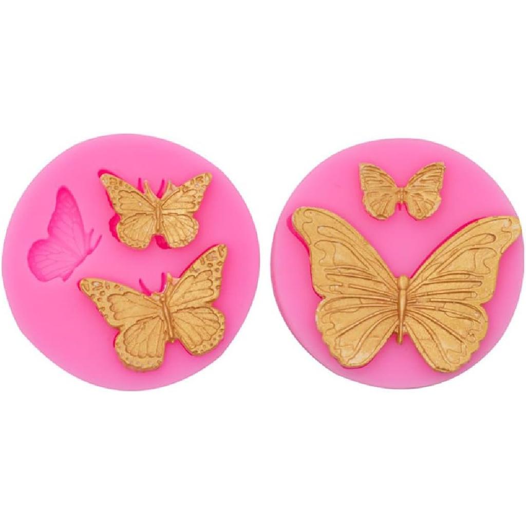 4 Pcs Butterfly Silicone Molds Mini Butterfly Fondant Mold Cute Soap Epoxy Resin Mold Sugarcraft Candy Chocolate Molds for Sugarcraft Cake Decorating