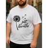 European Size Just Breathe Healing Dandelion Men's Printed Short-sleeved Shirt, Simple Knitted Pure Polyester T-shirt, Regular Sweat-absorbing