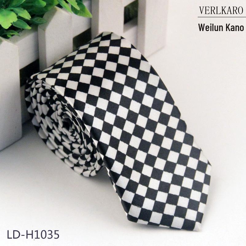 Multi-Color Student 5cm Narrow British Casual Polyester Silk Printed Tie
