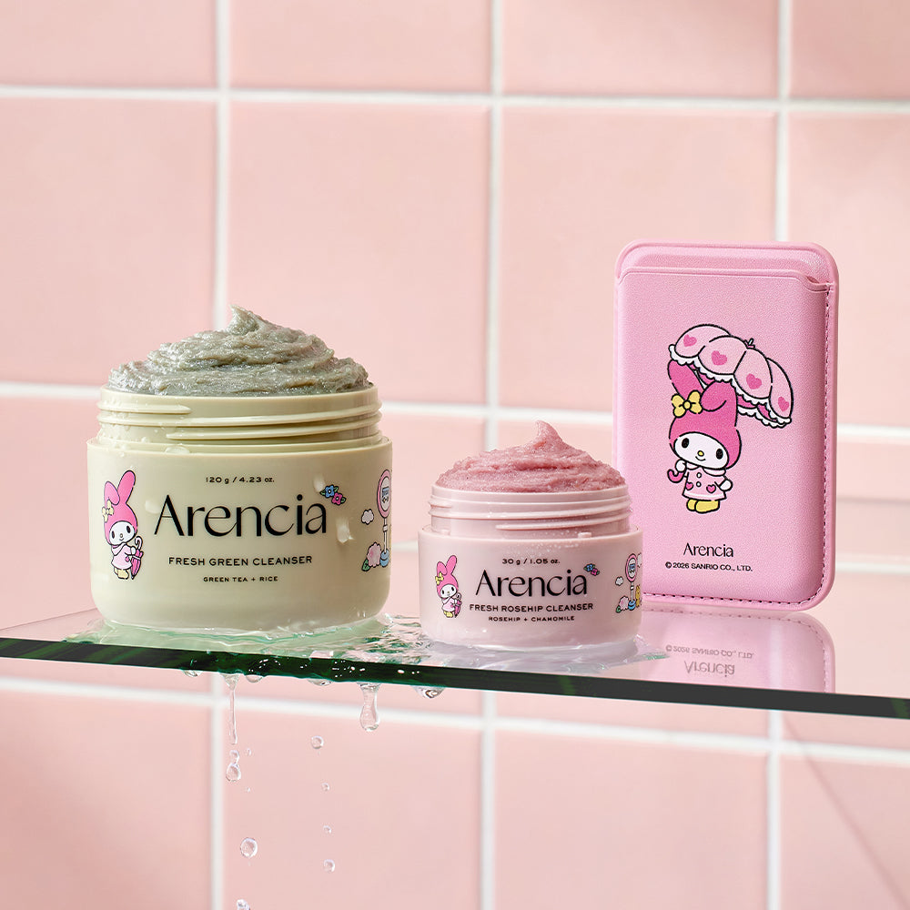 [my melody limited plan] arencia fresh green cleanser 120g(+rose hip 30g + card case)