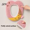 Universal Fit Toilet Seat Covers Plush Cartoon Mat, Soft Thickened Washable Bathroom Pad Winter with Handle, Warm Skin-Friendly Adhesive Cushion
