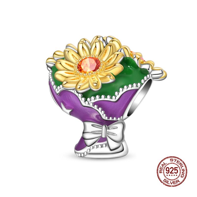 Charms Copper Rose Series Charms Beads Fits 3Mm Original Bracelet Necklace Womens Diy Fine Jewelry Gifts Making