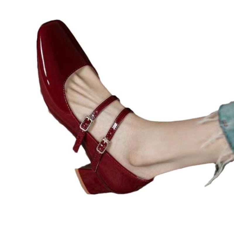 Modische Runde Zehenpartie Damen Mary Jane Schuhe Frühling Herbst High Heel Schuhe für Büro Dame Klassischer Komfort Straße Europäisch Stilvoll