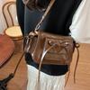 2025 autumn new bow shoulder armpit bag niche high-end commuter portable shoulder crossbody small square bag