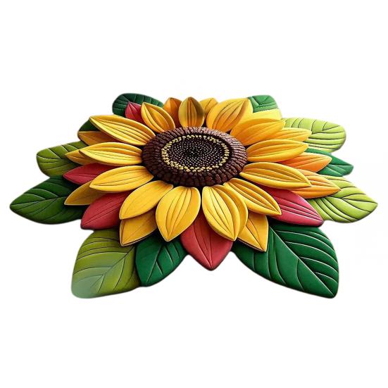 Yousheng Floral Plush And Diatomaceous Earth Floor Mat 3D Flower Optical Illusion Rug Non-Slip Absorbent Diatomite Bath Mat for Room Bedroom Entrance