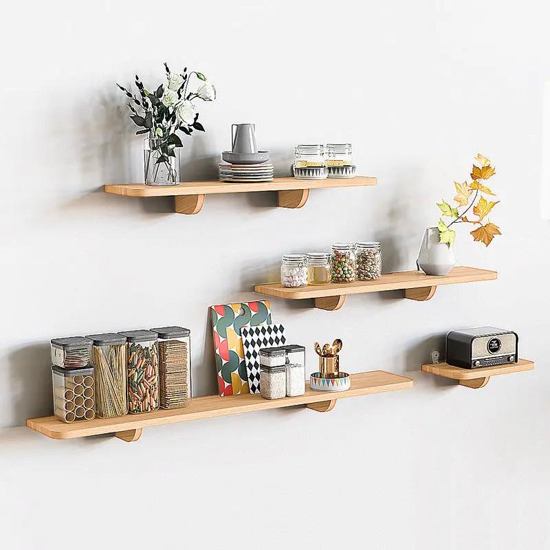 Solid Wood Wall Shelf for Books Kitchen Wall Organizer Stand Partition Wall Dividers Flower Pot Holder Home Decor Storage Rack