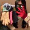 Color Matching Knitted Open-finger Gloves Can Be Used for Students To Drive Cold-proof Warm Gloves
