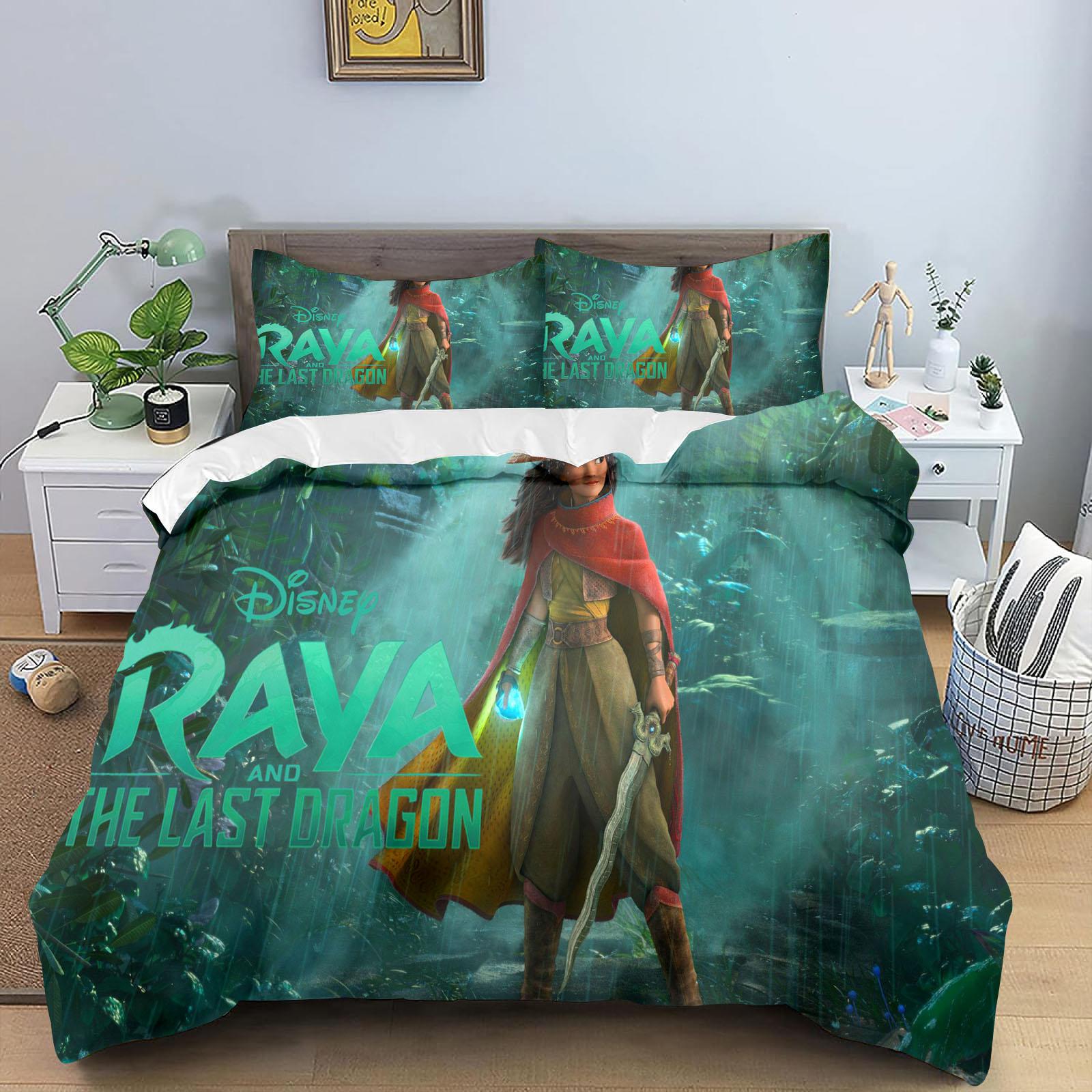 

Raya And The Last Drag Comforte Bedroom Printed Cartoon Quilt Cover Bedding Set With Pillowcase Suitable For Children And Adults 90X200CM