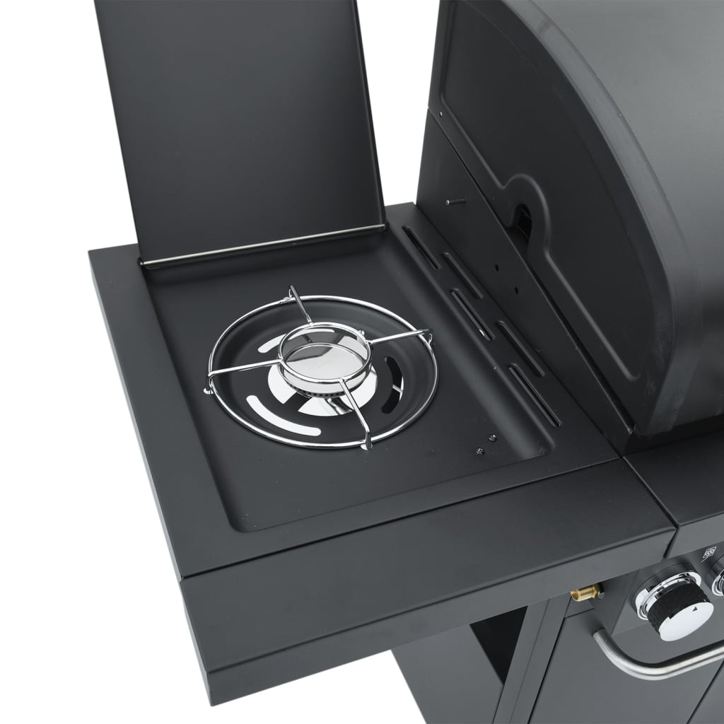 4 Burner Gas Grill in Black Powder Coated Steel