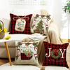 Christmas Pillow Cover Xmas Tree Wreath Print Pillowcase Washable Festive Decor Throw Pillow Case for Living Room Sofa Bedroom