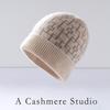 Autumn and Winter Cashmere Cap Men's and Women's Knitted Jacquard Cashmere Cap Thermal Dome Cashmere Blend Ear Cap