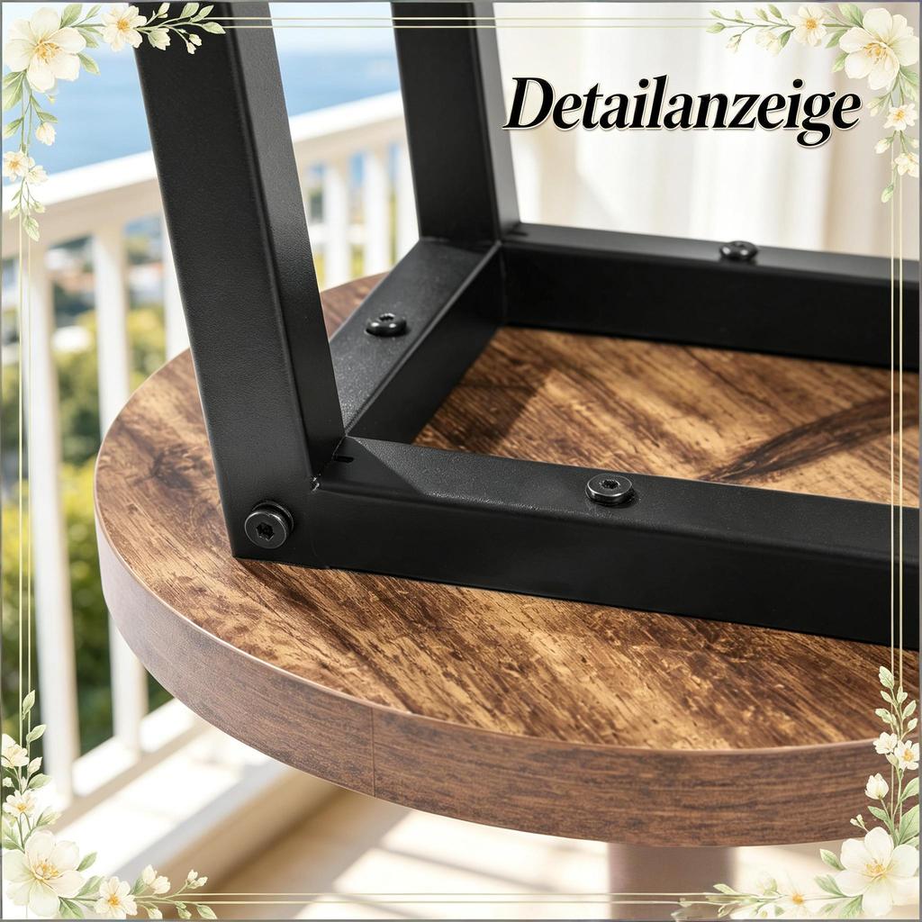 Table Stool, Breakfast Stool, Bistro Style High Chair, Set of 2 Bar Stools, Kitchen Stool, Bar Chair with Footrest (Only 2Pcs Chairs)