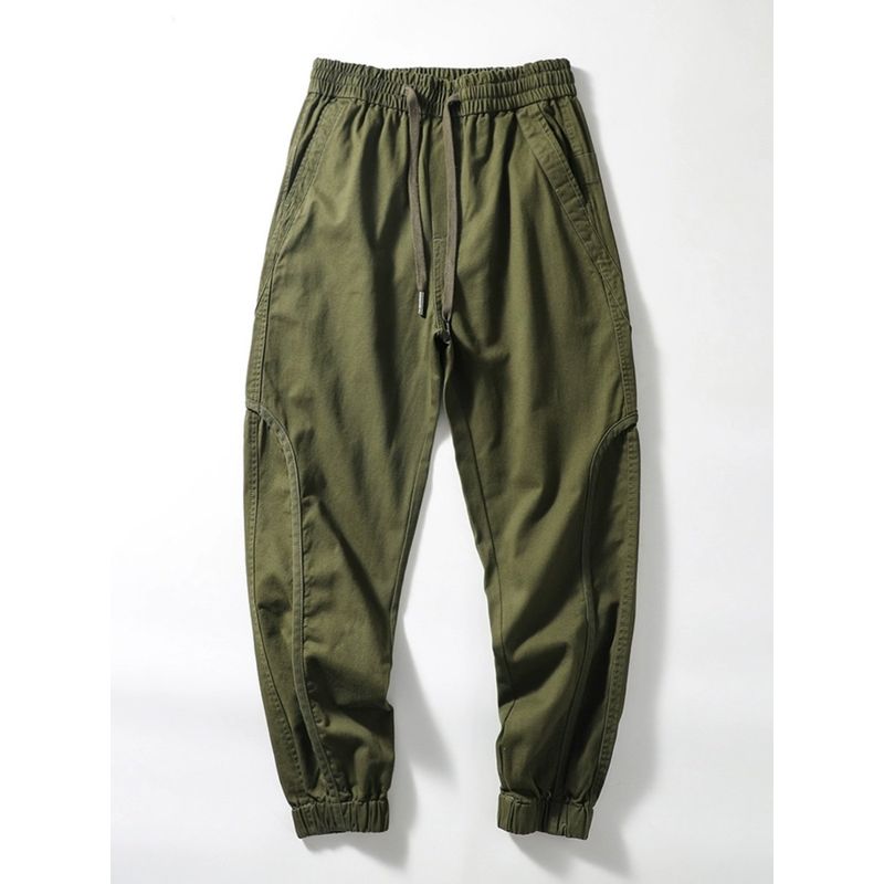 American vintage Cotton Heavy Cargo Pants Trendy Brand Men's Autumn and Winter Trousers Ankle-Tied Pants Foreign Trade Men's Casual Pants