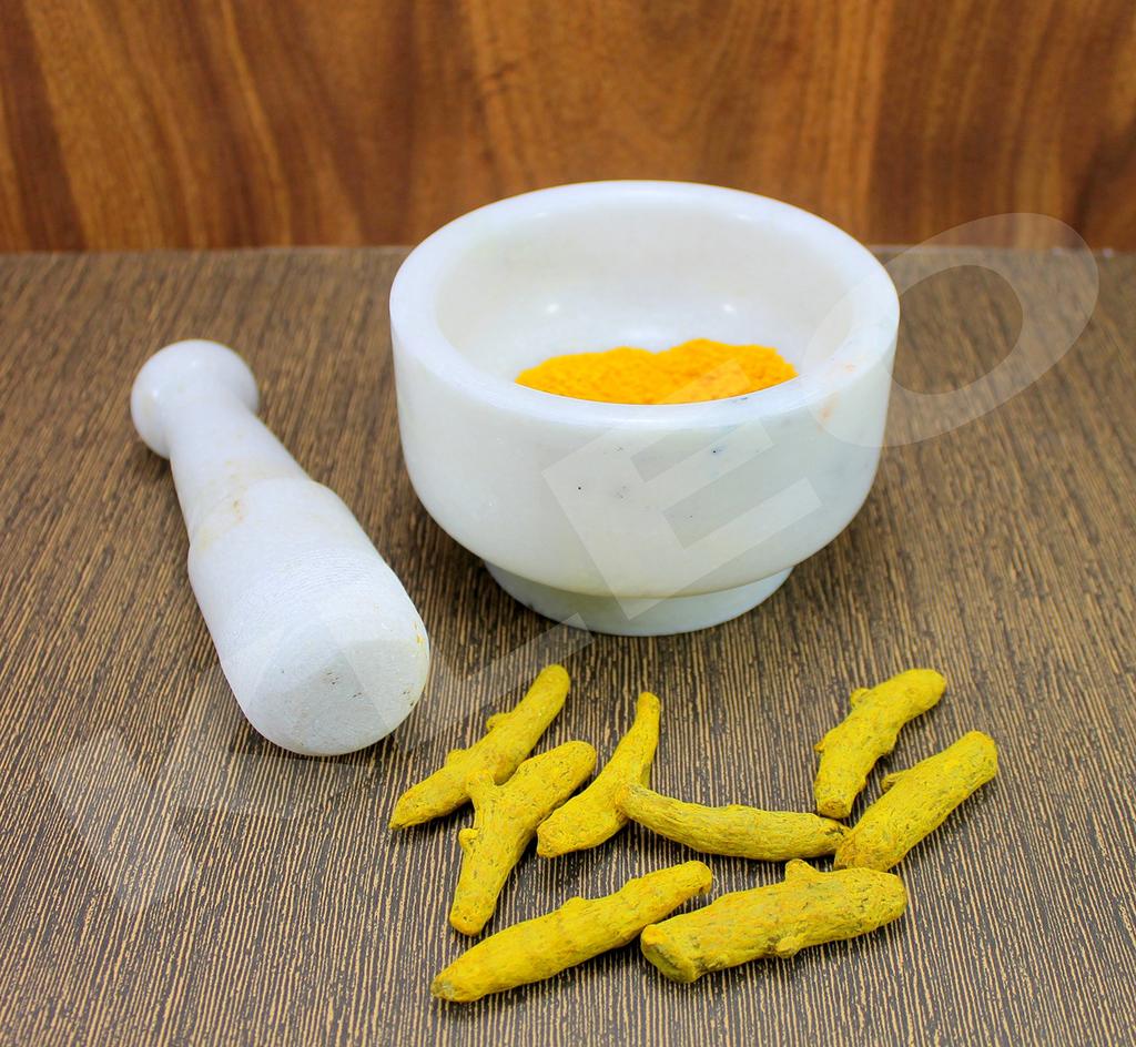 KLEO 5" Durchmesser Naturstein Marmor Mörser und Stößel Set für Gewürzmühle und Medizinzerkleinerer (Weiß)