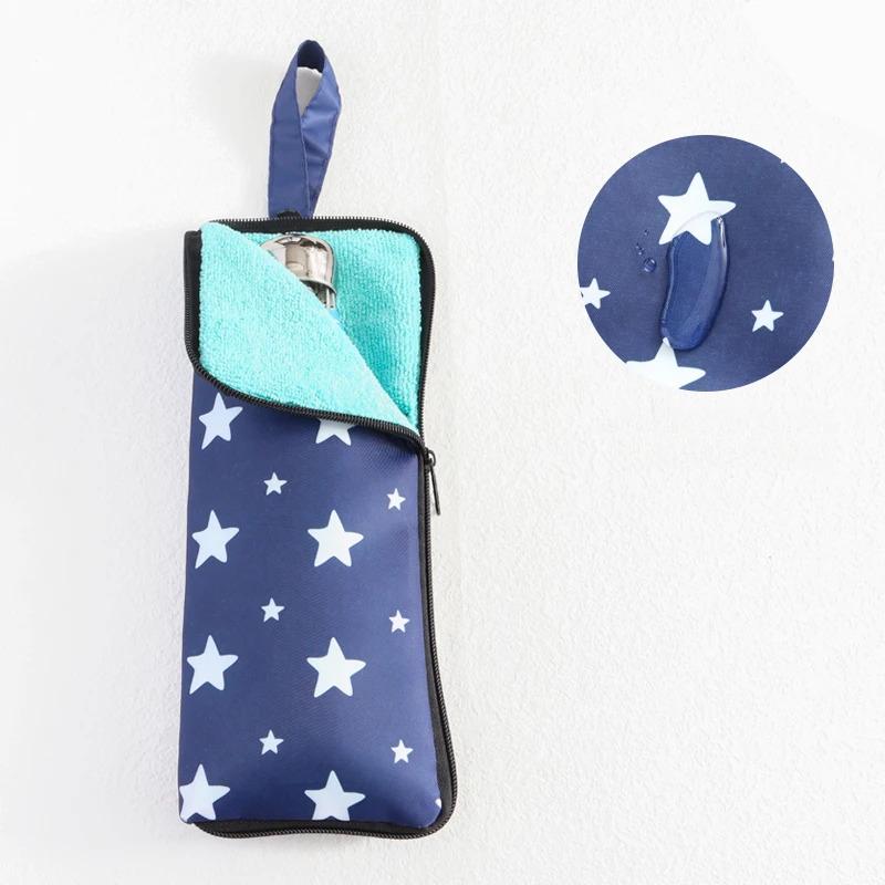 Japanese Waterproof Umbrella Stripe Cover Absorbent Towel Cloth Printed Umbrella Bag Portable Folding Umbrella Storage Cover