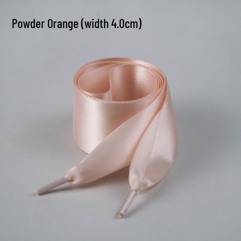 Silk Ballet Style Wide Flat Shoelaces with Bow, Suitable for Wide Holes In White or Black