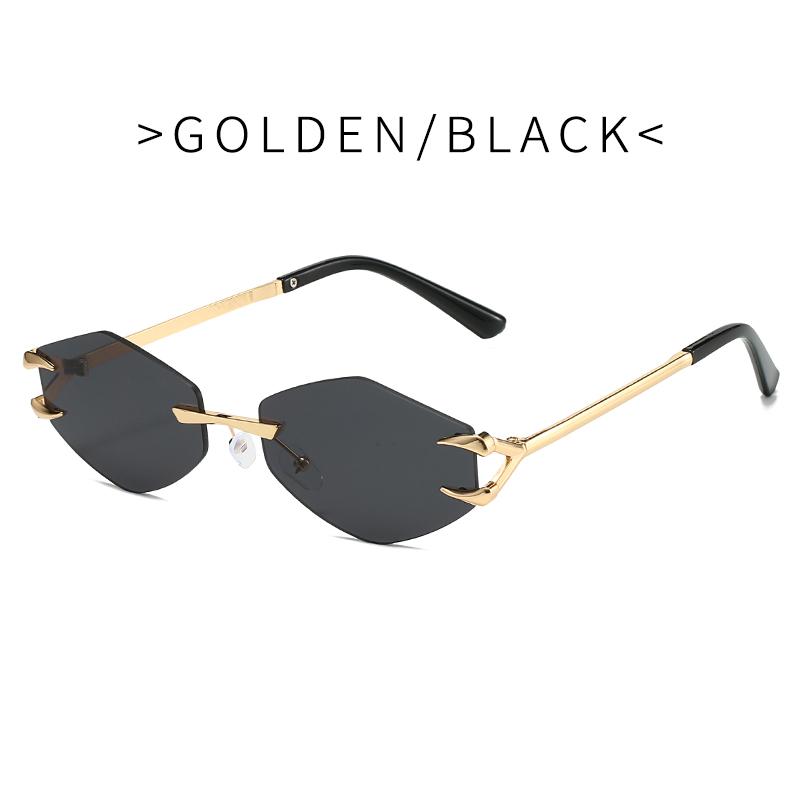 

Retro Polygonal Sunglasses For Women Fashion Rimless Irregular Square Ladies Sun Glasses Shades Retro Alloy Eyewear