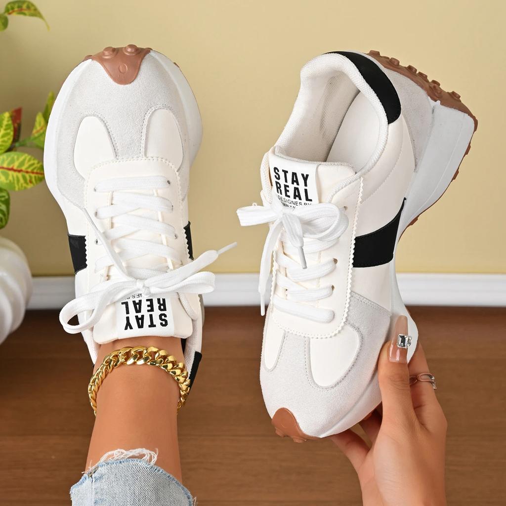 Fashion 2025 New Women Sneakers Fashionable High-quality Luxury Lace-up Shoes Women Casual Versatile Thick-soled Running Sneakers Women