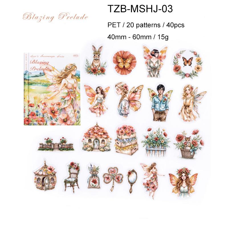 Muse Illusion Series Vintage Magic Elf Flower Character Landscape PET Sticker Creative DIY Journal Material Collage Stationery