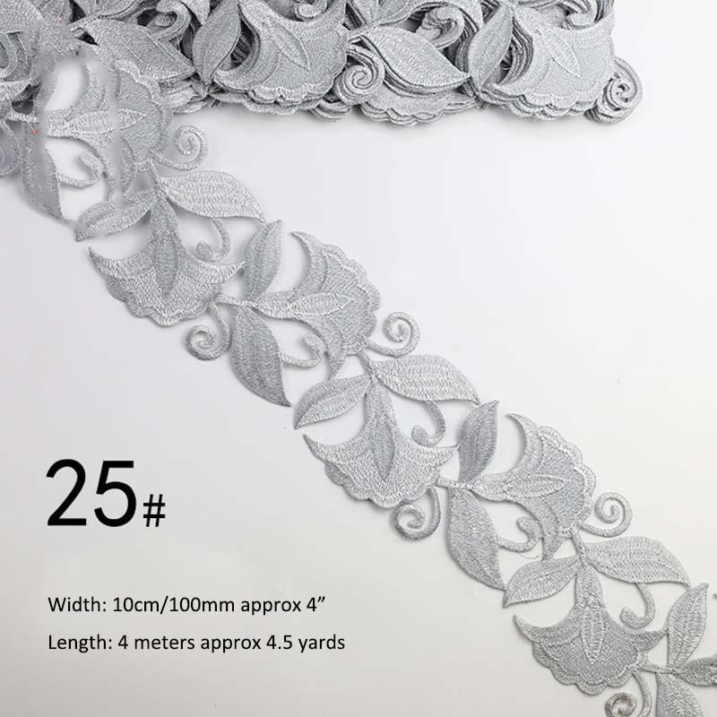 Gold Silver Thread Heavy Embroidery Lace Ribbon Shiny Diy Ethnic Garment Costume Dress Embellished Textile Iron-on Lace Trims