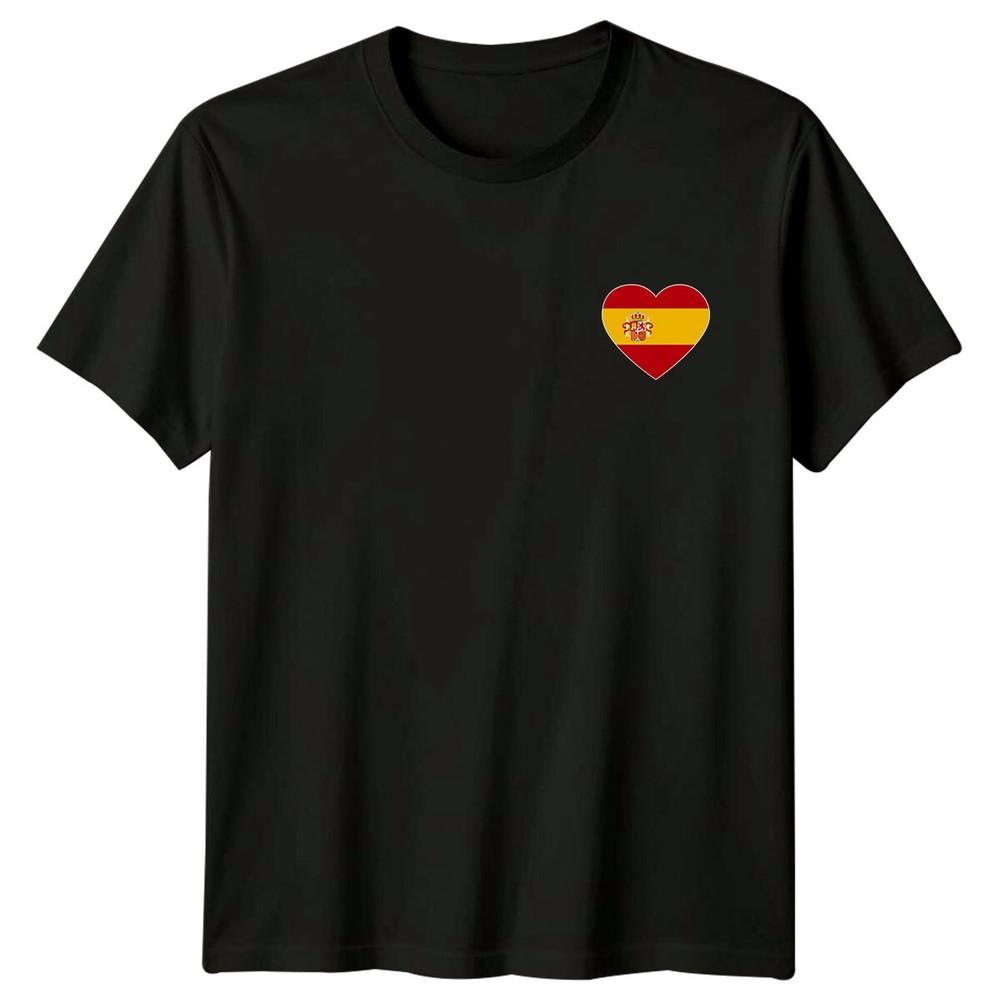 

Spain Flag Heart Spanish Pride Mens TShirt Womens Tee Graphic Unisex Top Unisex T-Shirt XXL