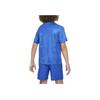 Nike T-shirt z nadrukiem multilogo, okrągły dekolt, krótki rękaw, topy dziecięce, ciemnoniebieski FN8694-480