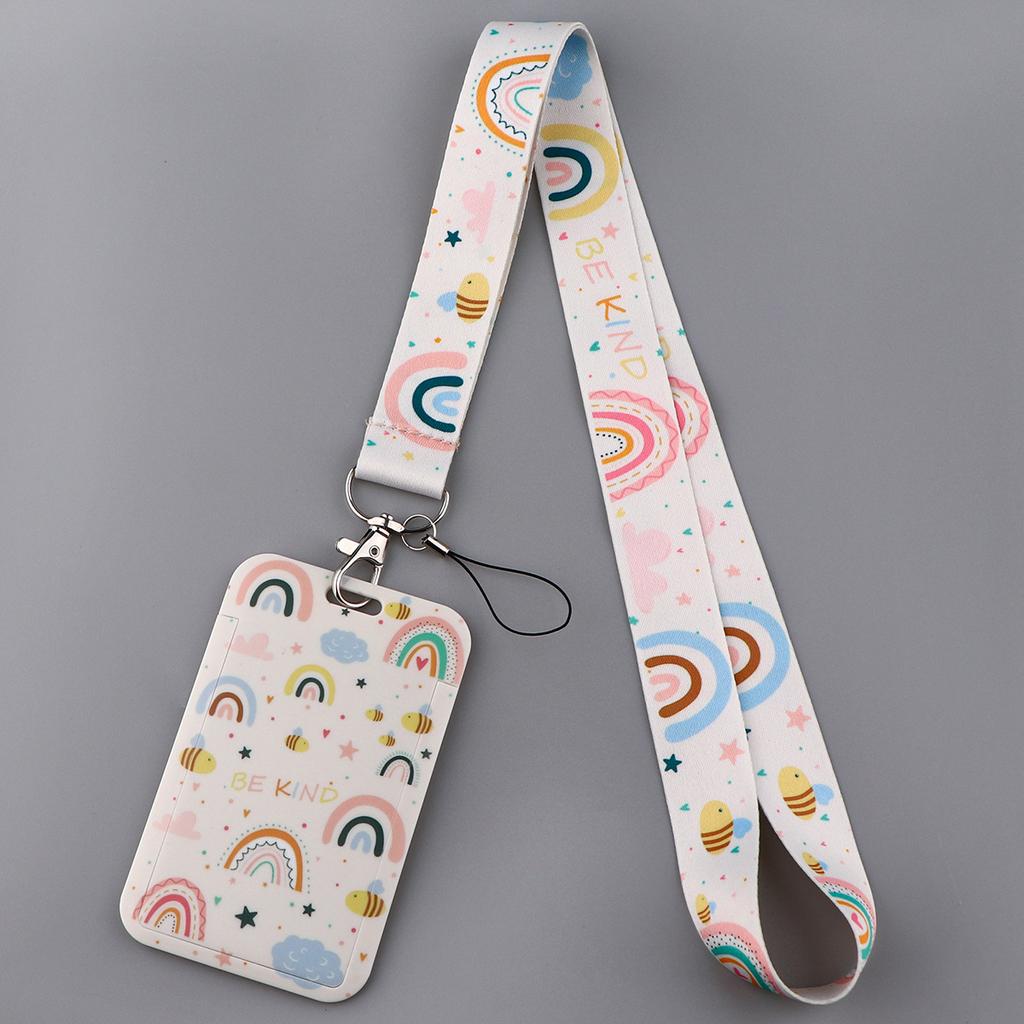 Credential Holder Pink Ribbon Lanyards for Keys Neck Strap For Card Badge Gym Keyring Nurse Accessories