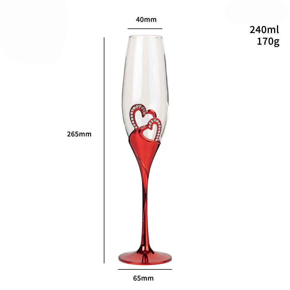 Crystal Champagne Glasses, Wedding Goblets, Red Wine Glass, European Household Sparkling Sweet Glassware, Golden Drinkware