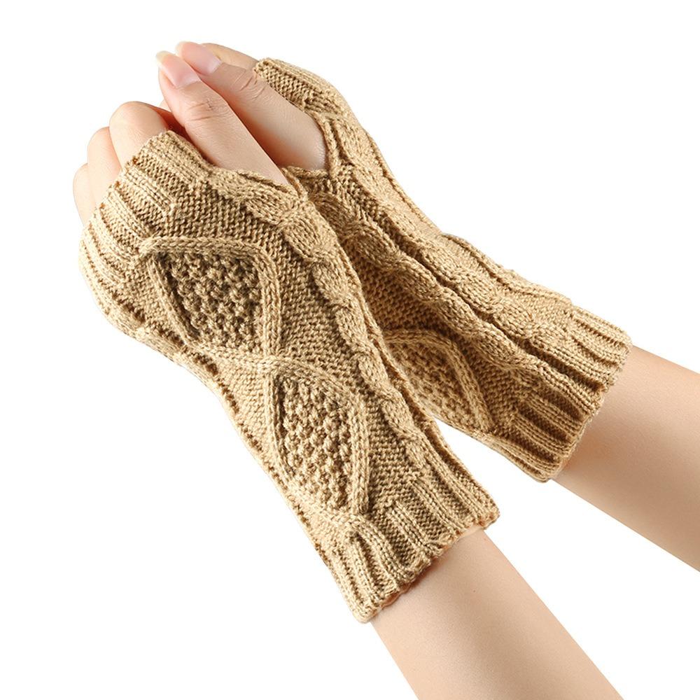 Knitted Crochet Fingerless Gloves Soft Warm Knit Mittens Fashion Typing Gloves  Cold Weather