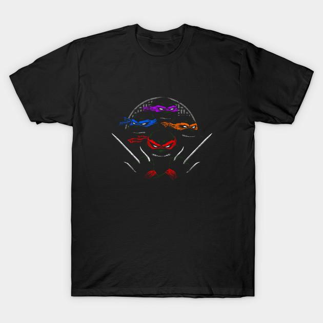 

Men Black Print T-shirt Teenage Mutant Ninja Brothers No-Cut Transfer Paper Print Cotton Tshirt XL чёрный