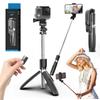 Selfie Stick with Bluetooth Remote Control 3 In 1 Black Button Convenient Recording