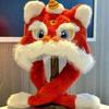 Ear Muffs Lion Dance Hat Ears Can Move Winter Warm Hat Creative Ear Protection Cap  New Year Gift
