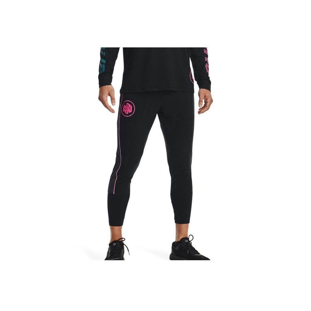 Under Armour Retro Sports Solid Color Logo Print Sweatpants Men Bottoms Black 1371037-001