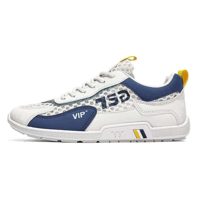 

Модная новая популярная мужская обувь 2024 лето дышащая сетка повседневная обувь тренд универсальная полая модная обувь на платформе мужской тренд 43