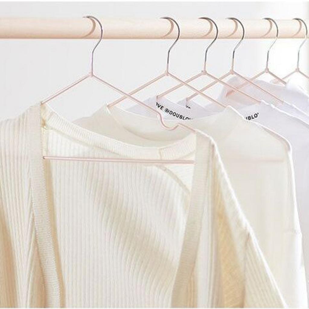 10 SZTUK 40cm Wieszak na Płaszcze i Ubrania Stal Nierdzewna Suszarka na Ubrania Stojak na Pranie do Akademika Różowy