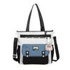The Schoolbag Is Fresh and Cute, Contrasting Colors, Portable Messenger, Simple and High-value Class Tote