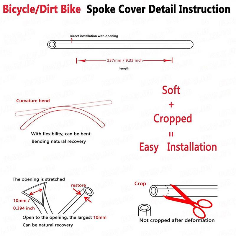 72 ks Motocyklový chránič drátů kol Obaly Ráfky Kůže Ozdobné kryty Trubka Pro Motokros Kolo Kolo Skvělé příslušenství 11 barev