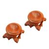 2pcs Solid Wood Redwood Vintage Holder For Glass Ball Display Home Hotel Store Mall Decor Santos Rosewood Size 3