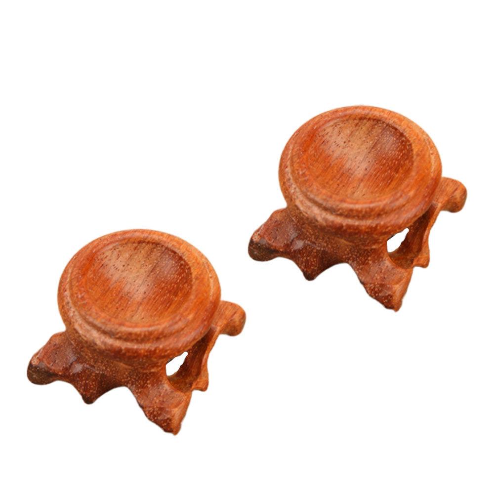 2pcs Solid Wood Redwood Vintage Holder For Glass Ball Display Home Hotel Store Mall Decor Santos Rosewood Size 3