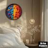 Vintage Heart Metal Wall Art, 8x8 Inches Round Aluminum Plaque for Home Bar Kitchen Decor
