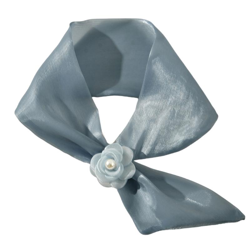 Adjustable Flower Neckerchief Removable Soft Touches Polyester Neck Wrap for Daily Wear Or Occasion