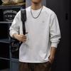 Autumn Simple Embroidered Long-Sleeved T-Shirt Men'S 50G Heavy Knitted Bottoming Shirt American Trendy Sweater
