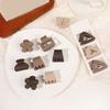 3Pcs/Set Women Sweet Hair Claw Set Flower Triangle Rectangle Shape Shark Hair Clip Head Top Small Hair Claw