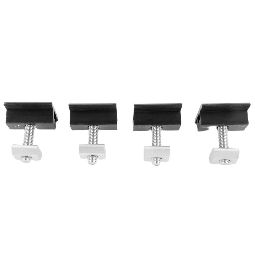 4Pcs Solar Panel Bracket Fixing PV End Clamp Middle Clamp Mounting 30mm/35mm Black
