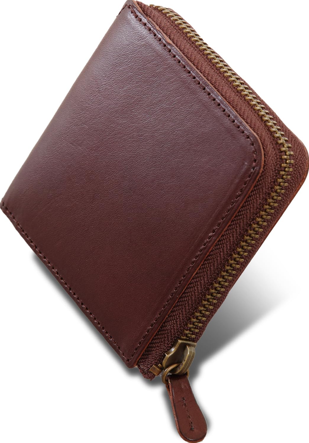 

Кошелек Evoon Vellda L-Zip Bifold, Сделано в Японии из Натуральной Итальянской Кожи (коричневый), Тонкий L-образный кошелек-бифолд с состаренным дизайном