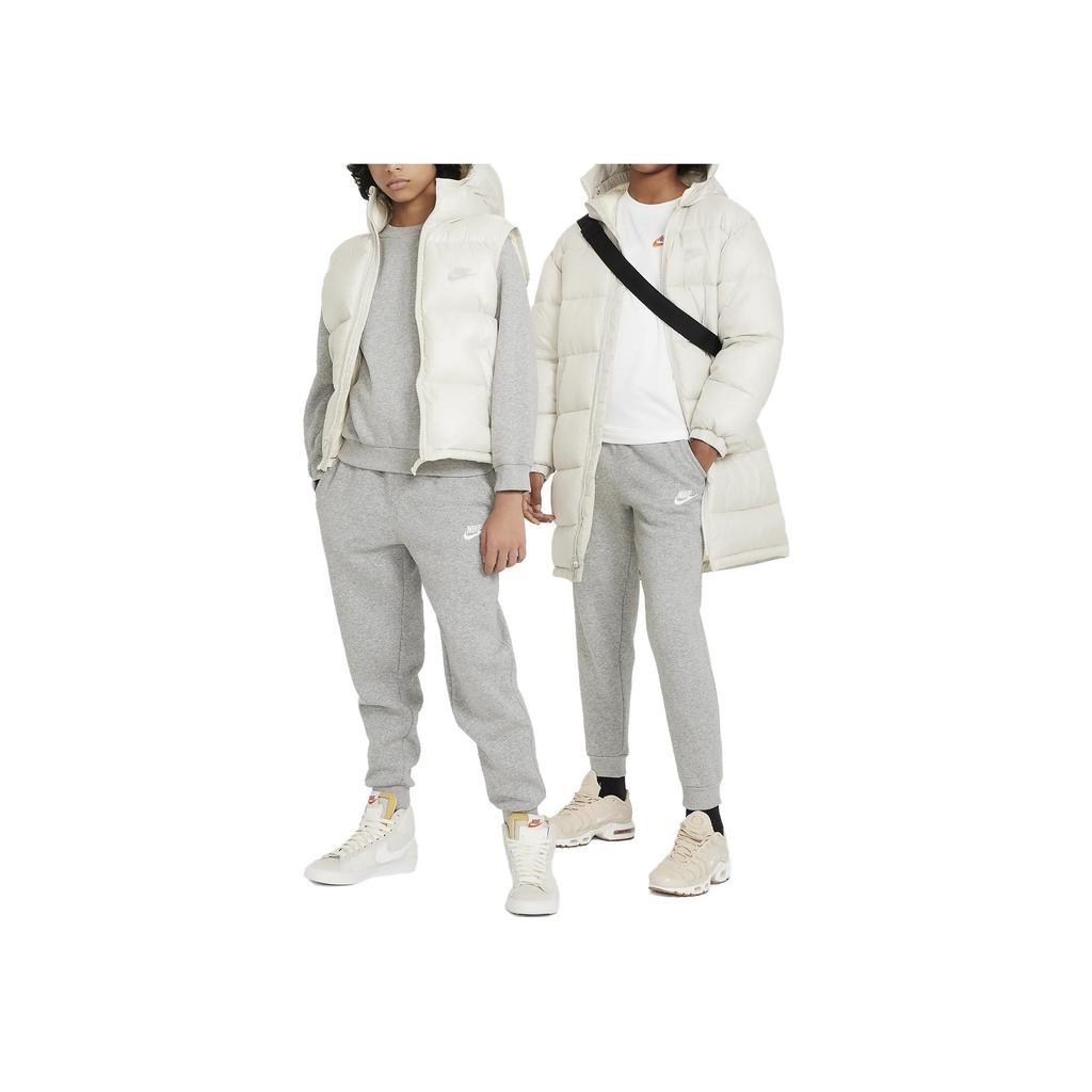 Nike Elastic Cuff Fitted Casual Pants Kids Bottoms Grey FD3202-063
